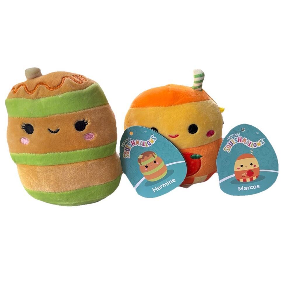 Squishmallow Mystery Squad Marcos Orange Juice 5" Plush Scented Pancakes Hermine